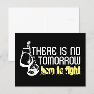 Carte Postale Né Pour Combattre, Gants De Boxe