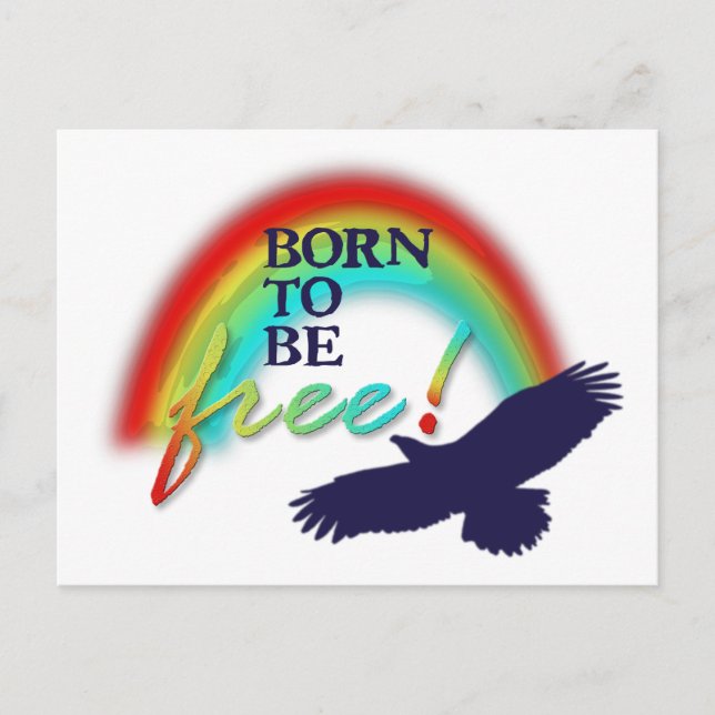 Carte Postale Né pour être libre | arrière - plan transparent (Devant)