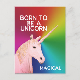 Carte Postale Né pour être une tête de statue de licorne magique
