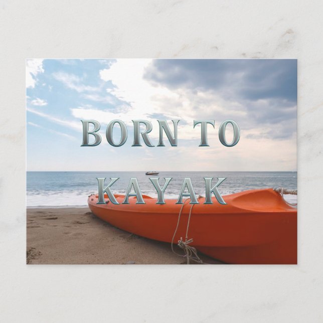 CARTE POSTALE NÉ POUR LE KAYAK (Devant)