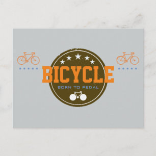 Carte Postale né pour pédaler vélo-thème