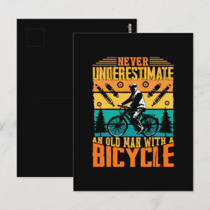 Carte Postale Ne Sous-Estimez Jamais Un Vieil Homme En Vélo