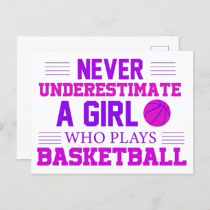 Carte Postale Ne Sous-Estimez Jamais Une Fille Qui Joue Au Baske