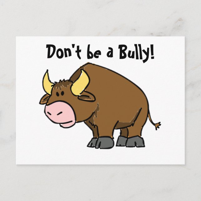 Carte Postale Ne soyez pas un voyou, mignon dessin animé Bull av (Devant)