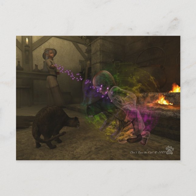 Carte Postale Ne tirez pas le chat ! (Devant)