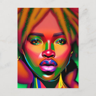 Carte Postale Ne touchez pas mes cheveux Black Melanin Afro Quee