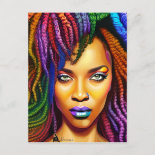 Carte Postale Ne touchez pas mes cheveux Black Melanin Afro Quee
