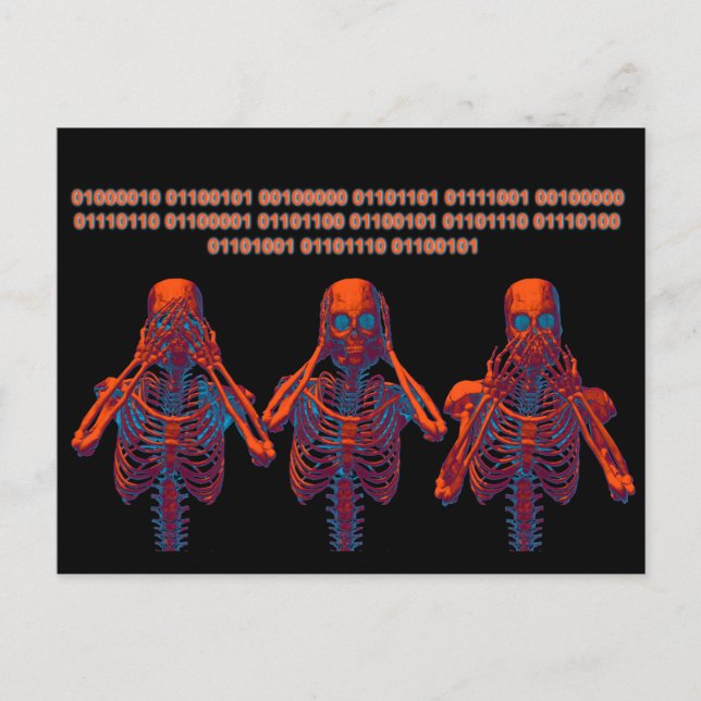 Carte Postale Ne vois pas de mal, n'entends pas de mal, ne parle (Devant)