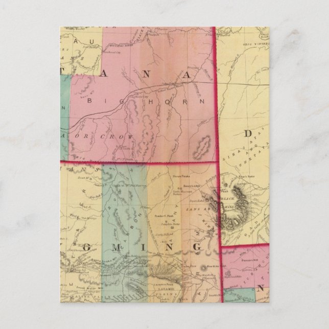 Carte Postale Nebraska et Dakotas (Devant)