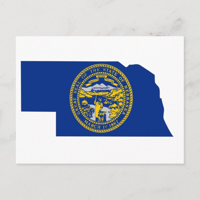 Carte Postale Nebraska Flag Map (Devant)