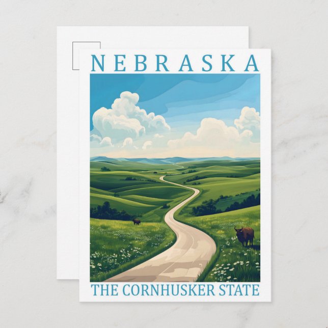 Carte Postale Nebraska l'État des Éplucheurs de Maïs USA Voyage  (Devant / Derrière)