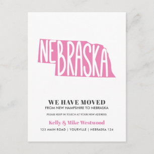 Carte Postale NEBRASKA Nous avons déménagé Nouvelle adresse Nouv