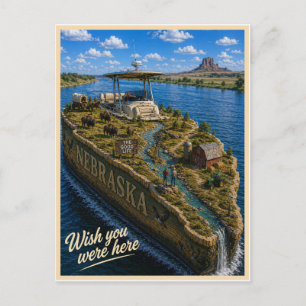 Carte Postale Nebraska Vous auriez aimé être ici Série des É