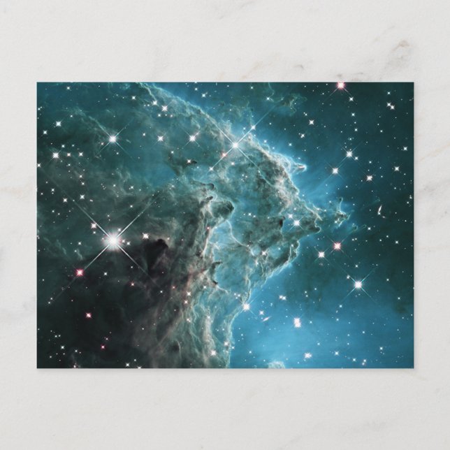 Carte Postale Nebula tête de singe bleu turquoise (Devant)
