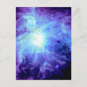 Carte Postale Nébuleuse d'Orion Turquoise Pervenche Lavande Gala