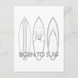 Carte Postale Née Au Surf Coloriage Adulte