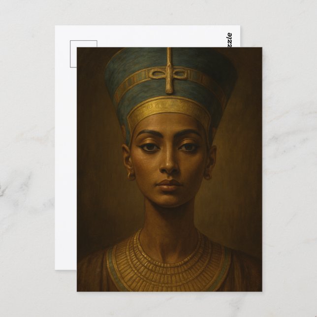 Carte Postale Nefertiti Vintage Style Art (Devant / Derrière)