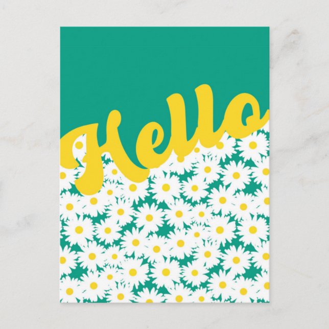 Carte Postale Négative Space Daisies Bonjour Penser de vous (Devant)