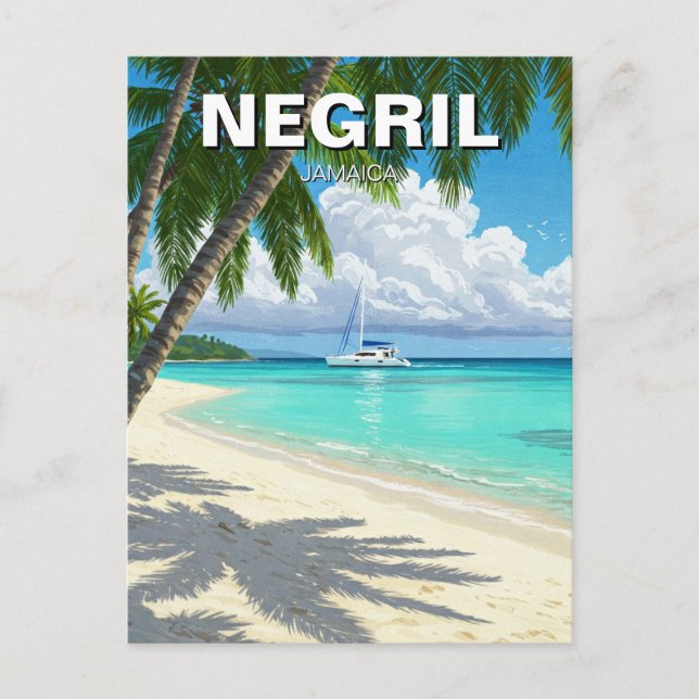 Carte Postale Negril Jamaica Beach Travel (Devant)
