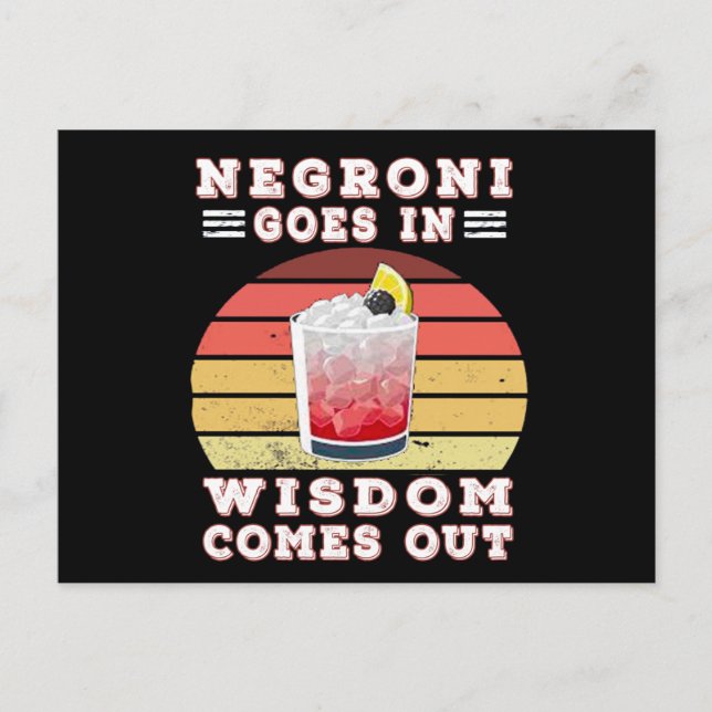 Carte Postale Negroni va dans la sagesse sort (Devant)