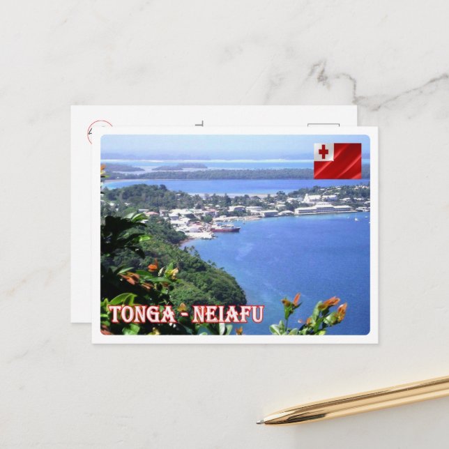 Carte Postale Neiafu - Tonga - Vue aérienne - (Devant/Arrière en situation)