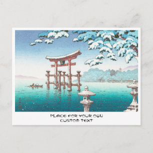 Carte Postale Neige à Miyajima hanga paysage d'hiver paysage d'e