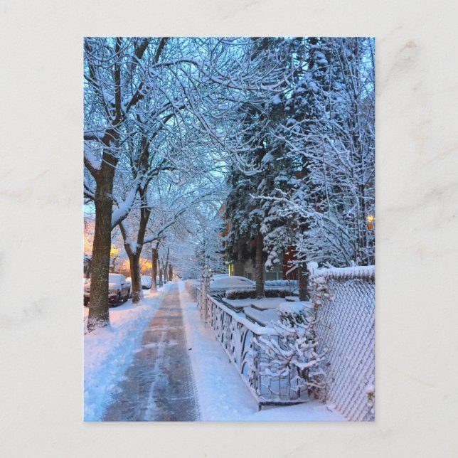 Carte Postale Neige à Montréal (Devant)