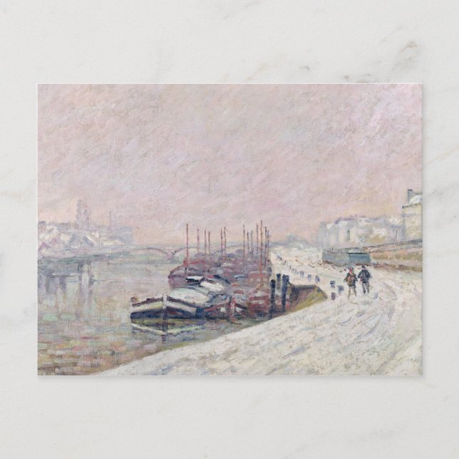 Carte Postale Neige à Rouen (Devant)
