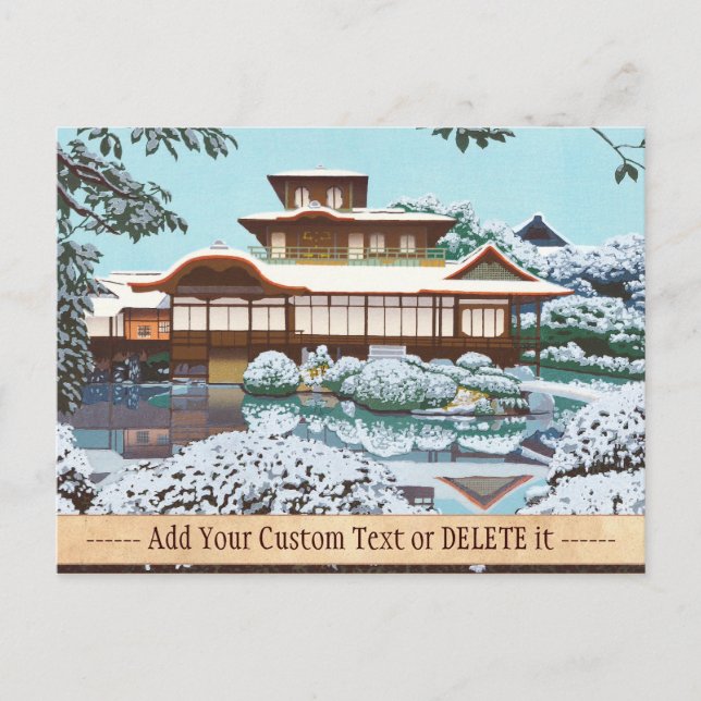 Carte Postale Neige au temple de Hiunkaku paysage d'hiver japona (Devant)