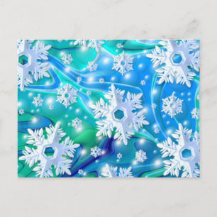 Carte Postale Neige bleue