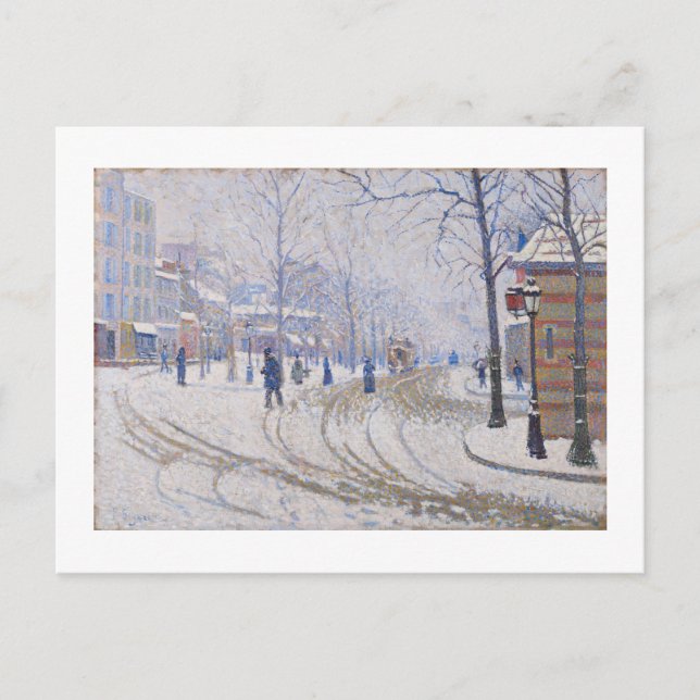 Carte Postale Neige, Boulevard de Clichy, Paris, 1886 (Devant)