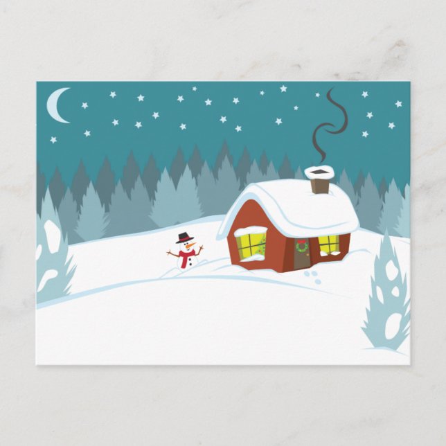 Carte Postale Neige hivernale (Devant)