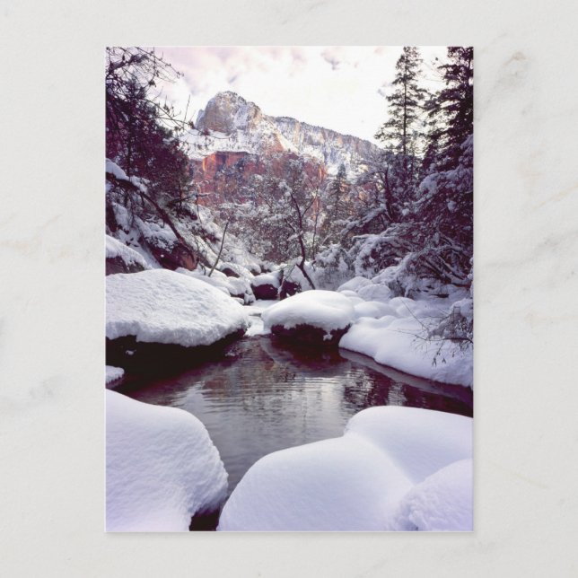 Carte Postale Neige profonde des piscines d'émeraude du milieu (Devant)