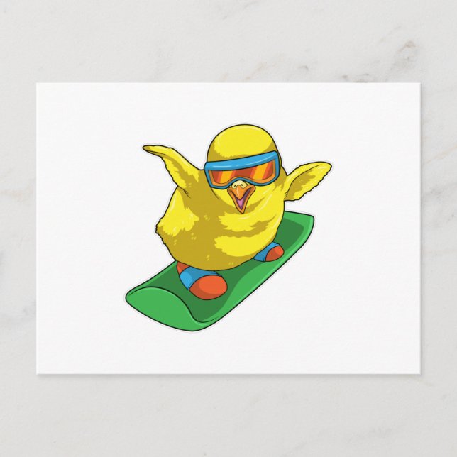 Carte Postale Neigeuse de planche à neige (Devant)