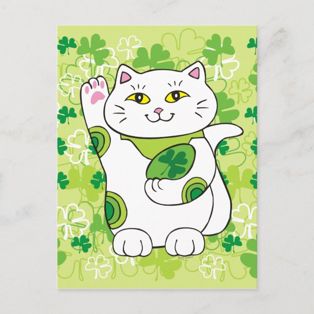Carte Postale Neko Saint-Patrick (Devant)