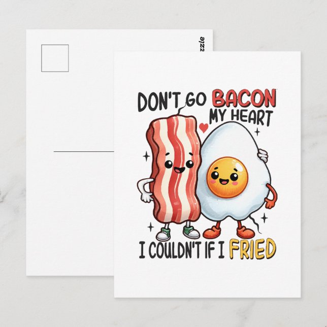 Carte Postale N'enlevez pas le Bacon de mon cœur (Devant / Derrière)