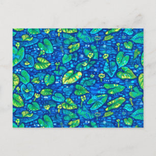 Carte Postale Nénuphars, motif floral de nénuphar jaune 