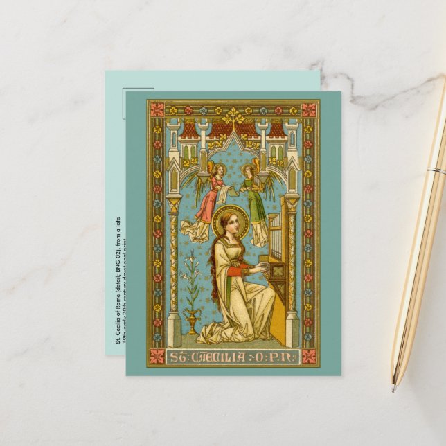Carte postale NeoGothic St. Cecilia de Rome (BNG 0 (Devant/Arrière en situation)