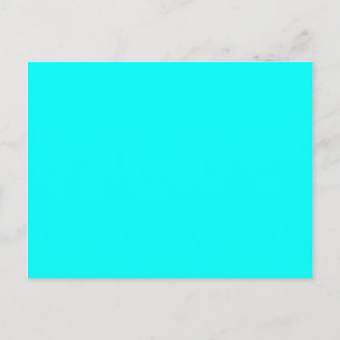 Carte Postale Neon Blue Turquoise Lumière brillant Mode Couleur