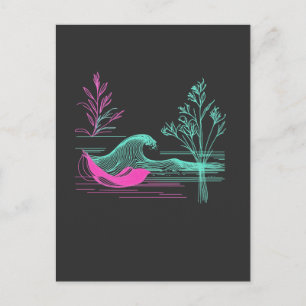 Carte Postale NEON CALM – Rétro-Vague et Art Botanique en Ligne