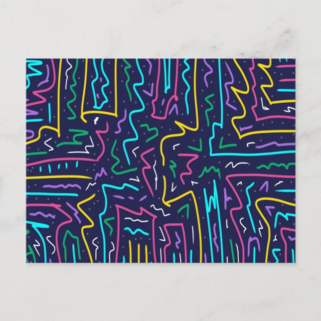 Carte Postale Neon Contraste Space Art (Devant)