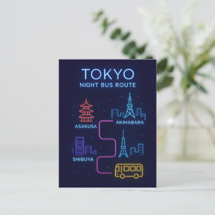 Carte postale néon de Tokyo la nuit Souvenir de