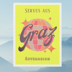 Carte postale néon disco Graz Autriche Autriche