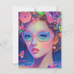 Carte Postale Neon Garden Goddess