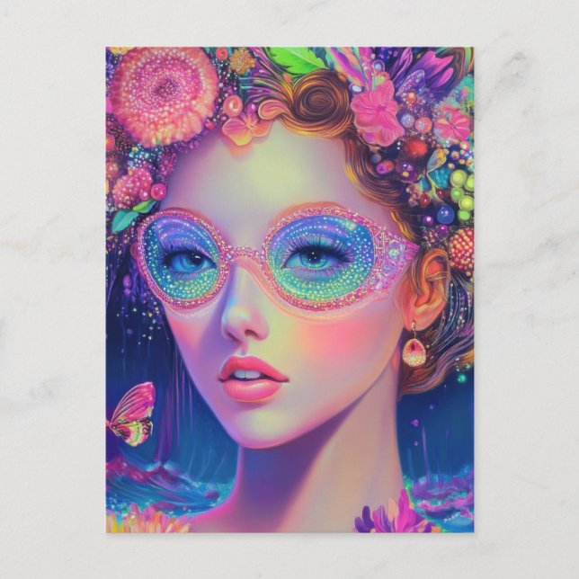 Carte Postale Neon Garden Goddess (Devant)