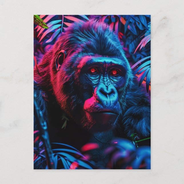 Carte Postale Neon Gorilla (Devant)