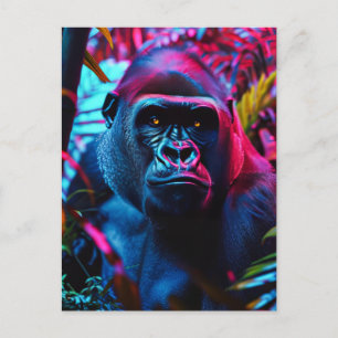 Carte Postale Neon Gorilla