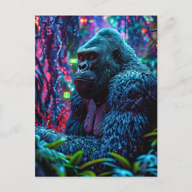 Carte Postale Neon Gorilla (Devant)