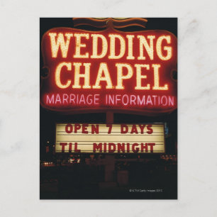 Carte Postale Neon Mariage Chapelle Connexion Las Vegas, USA