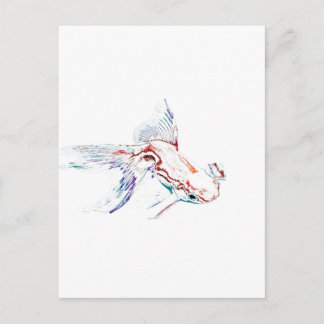 Carte Postale Neon Multicolor Rainbow Fish/Goldfish/Koi